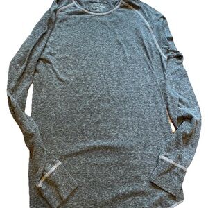 BKE Mens Long Sleeved Henley Heather Gray Tee Shirt Lightweight Buckle MEDIUM